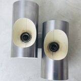 Double cylindrical wall lamp oxar stainless steel design 1970