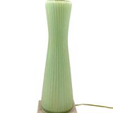 Mid-century modern green Murano glass Table lamp, Barovier & Toso style  Italy, 1940s