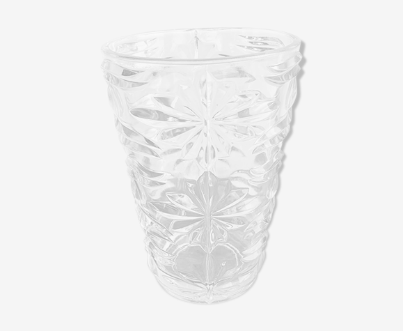 Vase en verre moulé