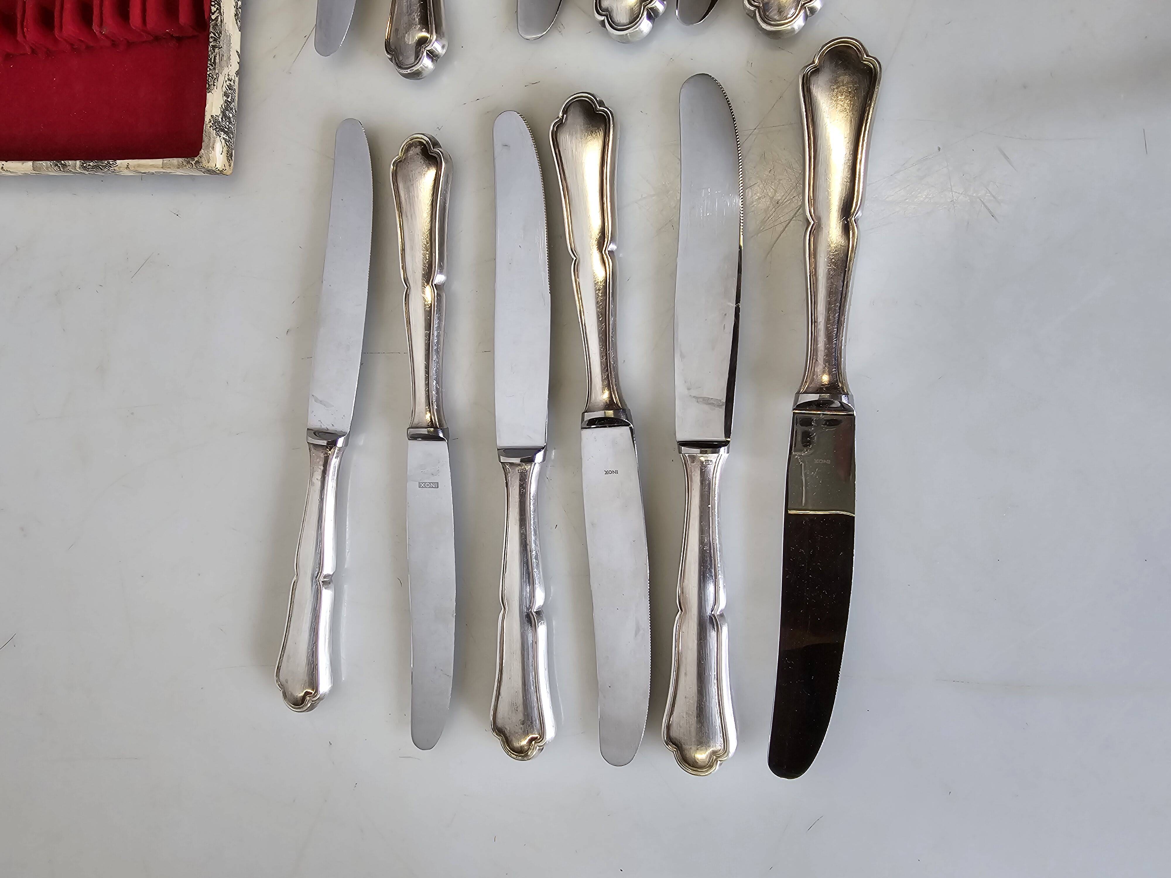 12 silver-plated knives mid-15th century