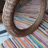 Rattan mirror spherical shape circa 1970