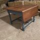 Farm table with twisted legs and 2 drop leaves.