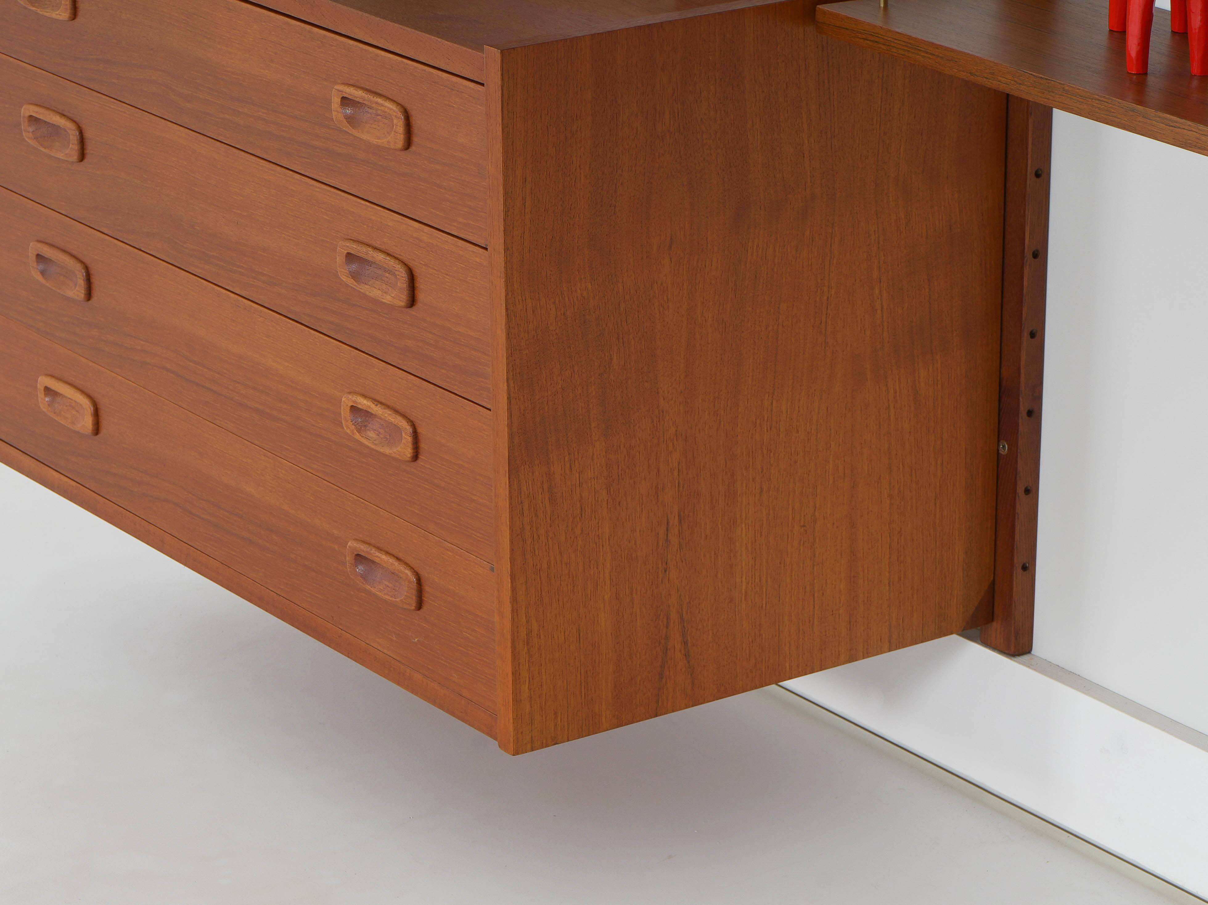 Teak bookcase PS System, Danish design, 1960s, manufactured by Randers Møbe