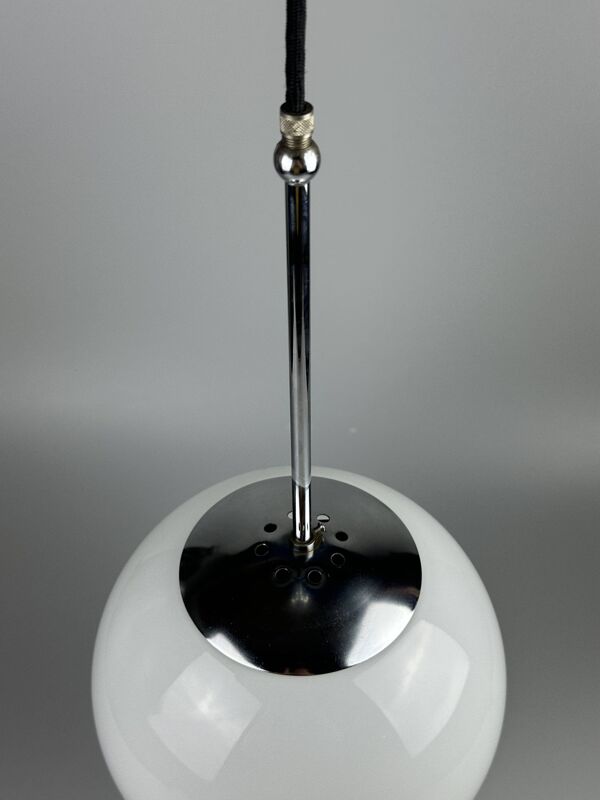 1960s and 1970s Globe Lamp, Hanging Lamp, Glass Ceiling Lamp, Space Age Des