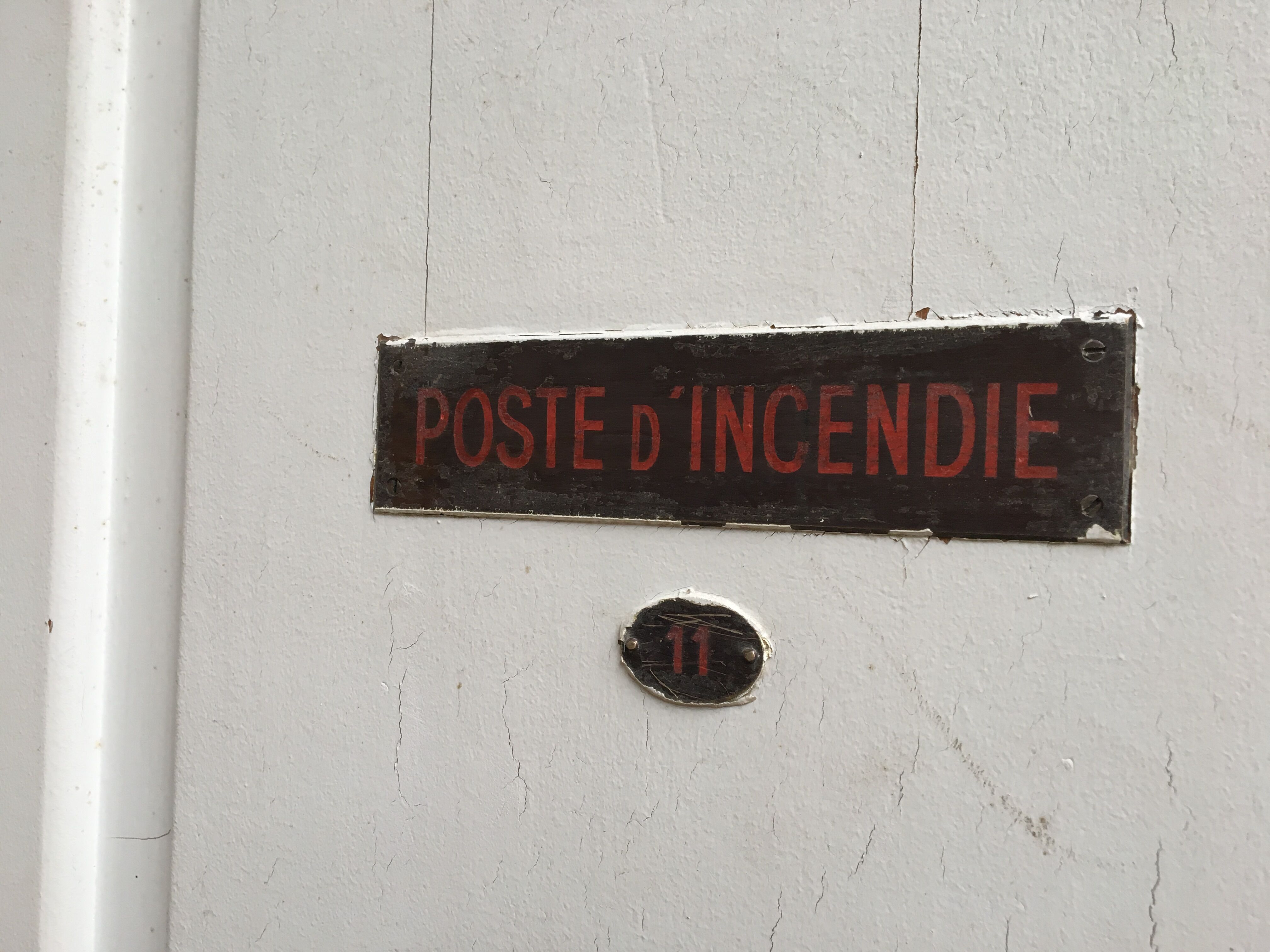 fire post cabinet of the old French bank in oak