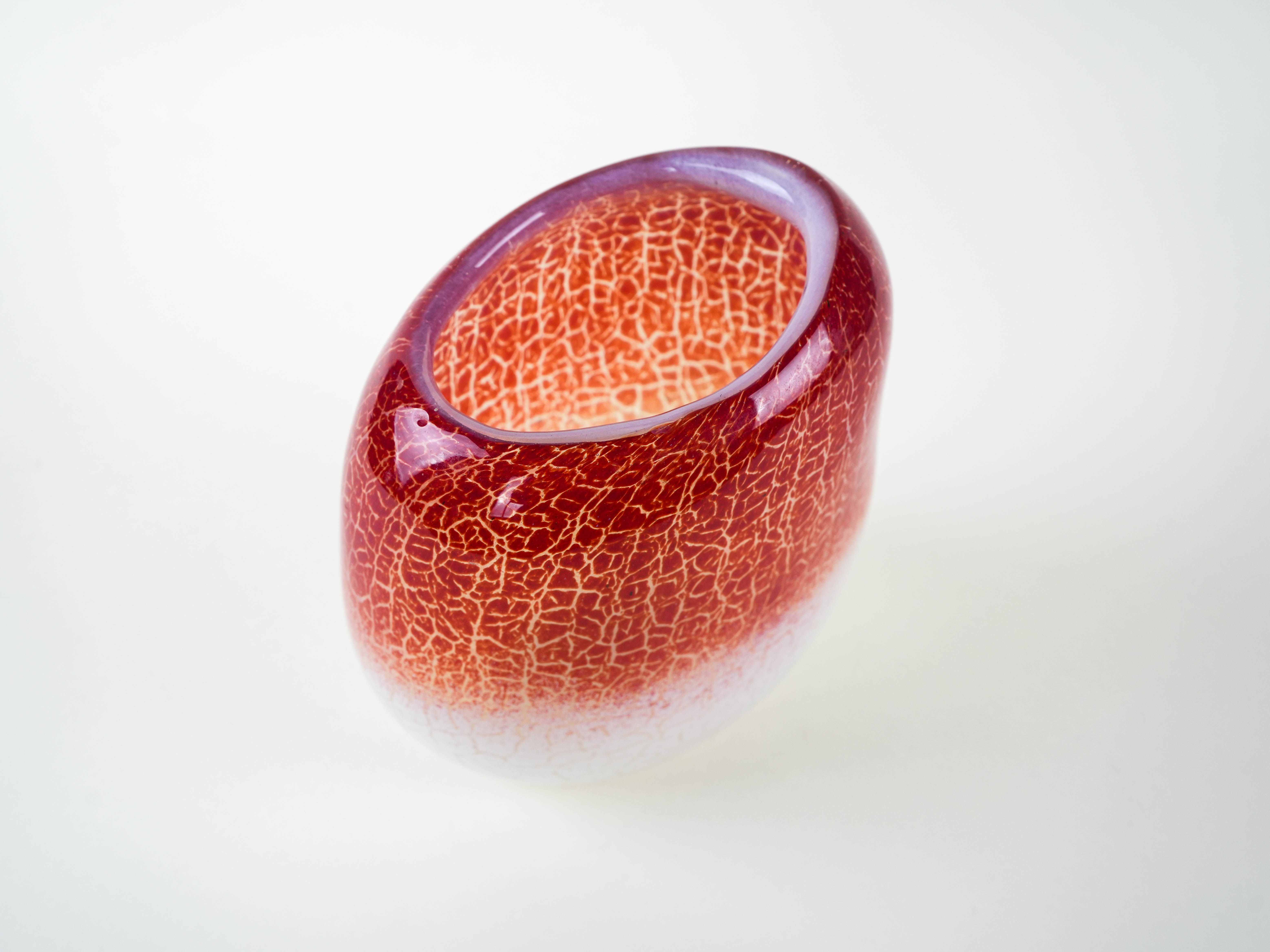Glass vase, Danish design, 1970s, manufactured by Holmegaard
