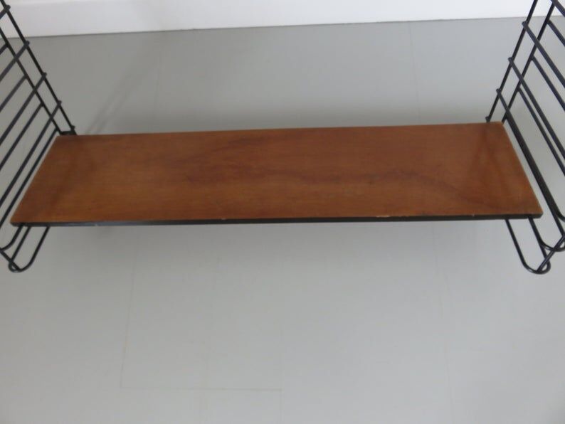 Flexible String shelf, wood and metal 50/60
