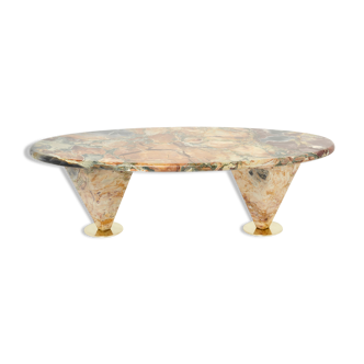 Sicilian marble eye coffee table circa 1980