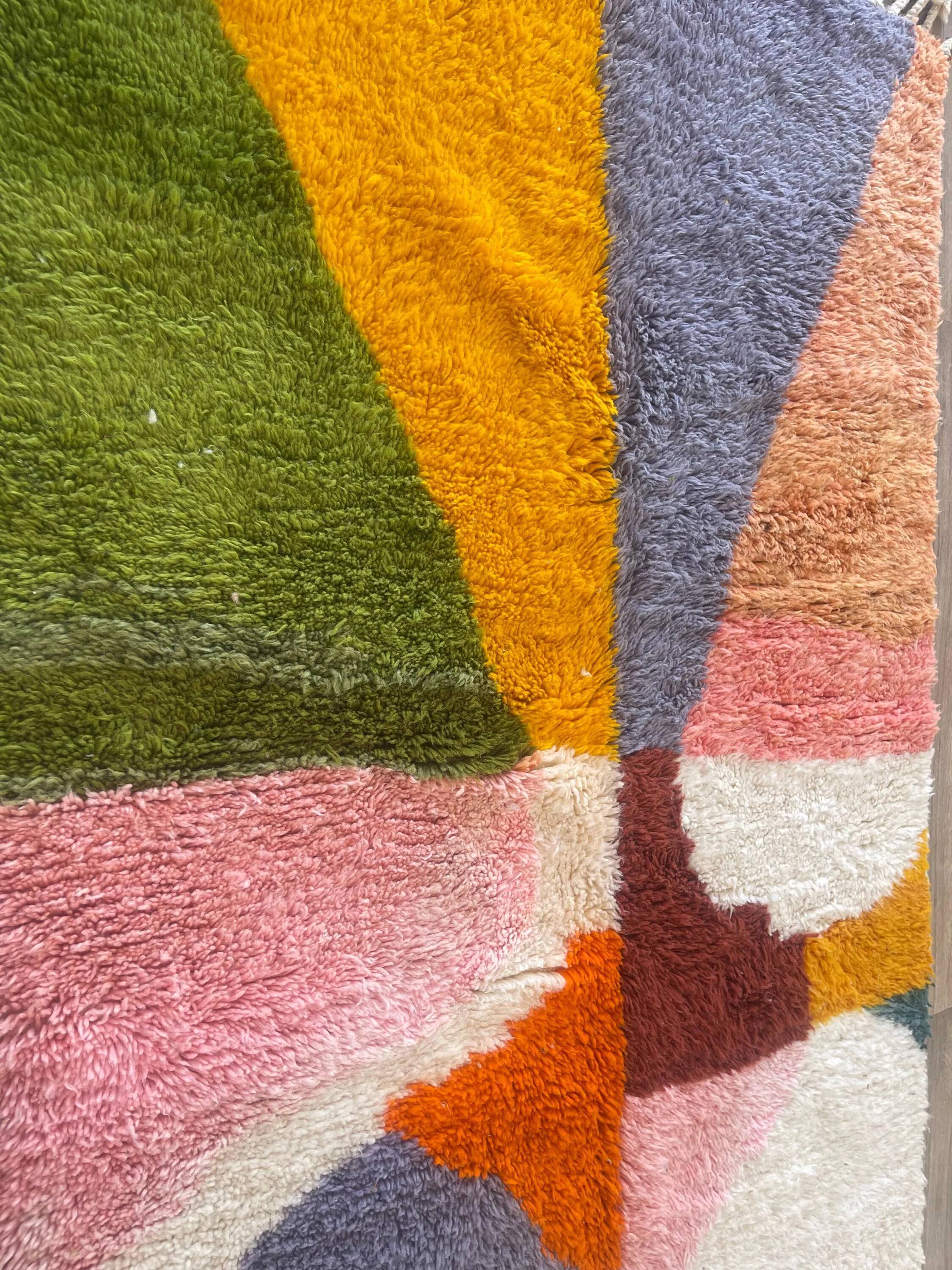 Moroccan rug made of natural wool, handmade, 3x2 m.