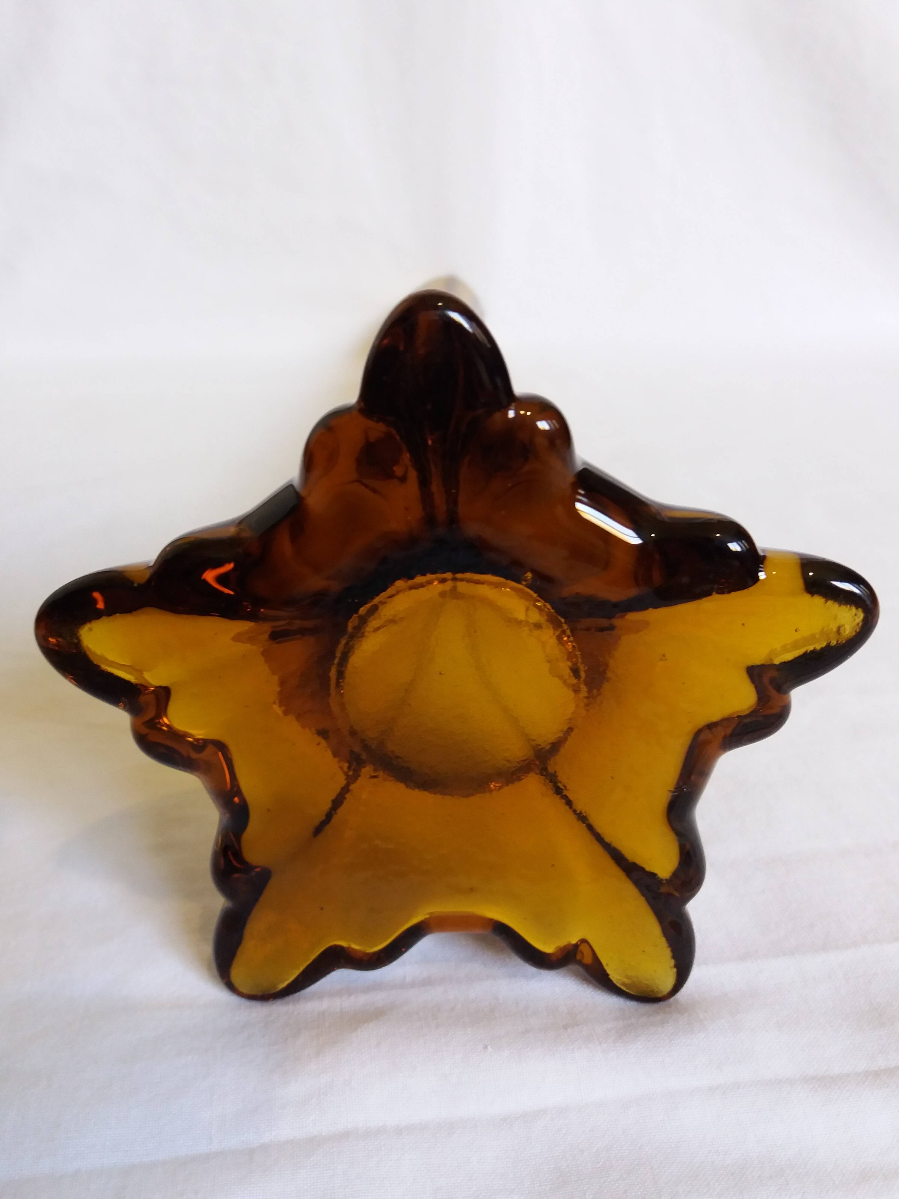 Murano style amber glass soliflore vase