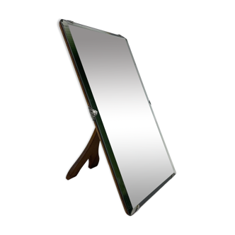 Beveled table mirror on Art Nouveau stand