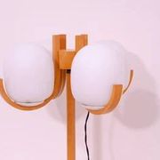 Lampe de sol de l'âge atomique, éclairage d'hôtel vintage, Tchécoslovaquie années 1970