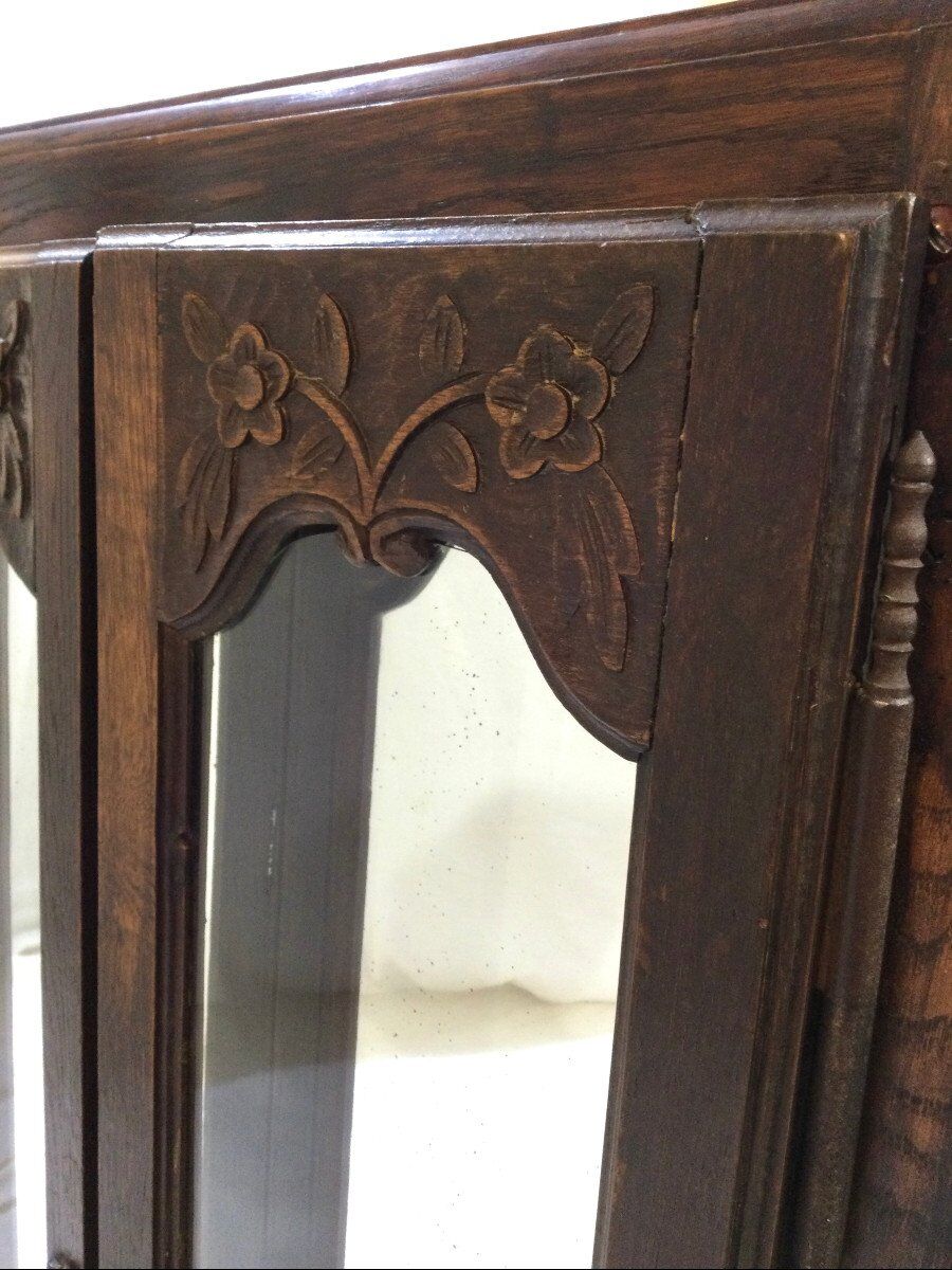 Mirror with its flowered doors 90x111cm
