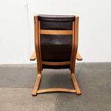 Vintage Swedish armchair model Lamello in beech by Yngve Ekström for Swedese, 1970s.