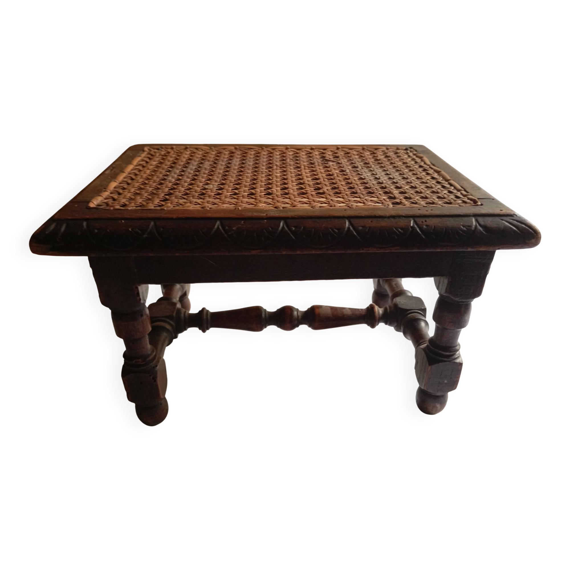 SMALL WOODEN BENCH / CANE