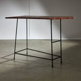 Italian Side Table with Unique Leather Top, 1970s