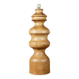 Large turned wooden lamp base, French work, 1960s