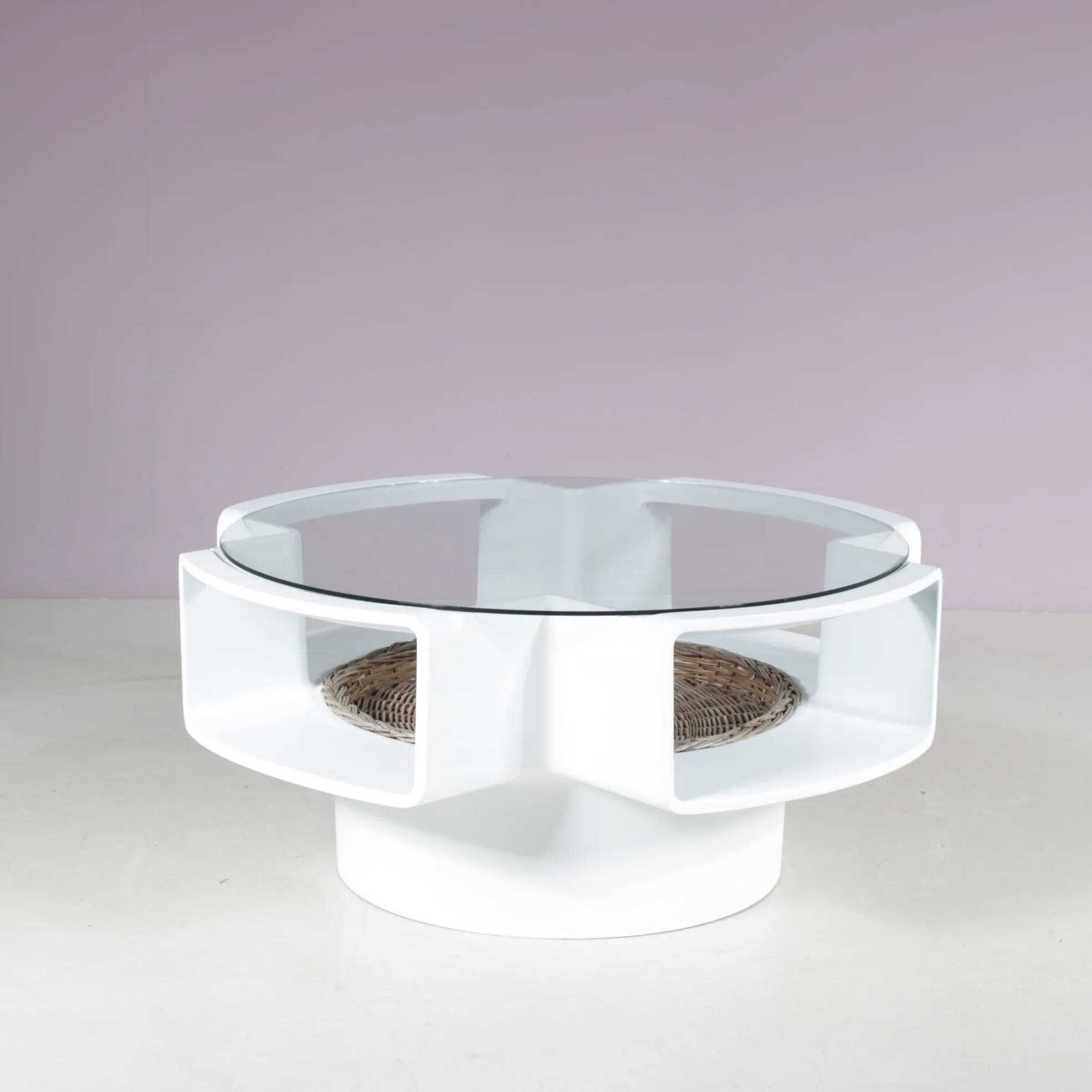 1970s "Curvoform" coffee table, made by Curver in the Netherlands.