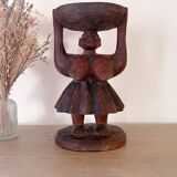 Wooden cup - Woman with pleated skirt (Burkina Faso)