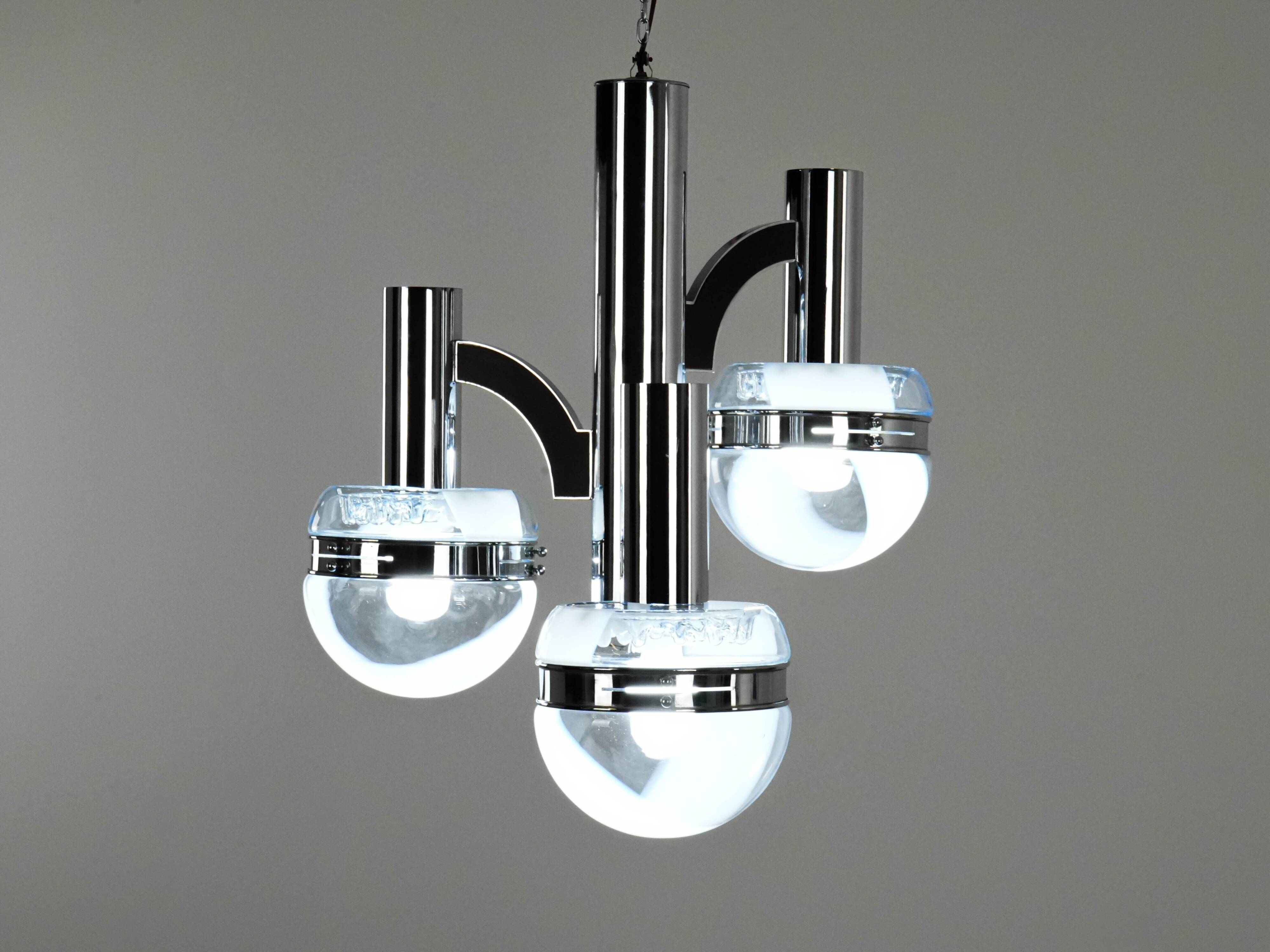 Lustre de style futuriste, verre de Murano, années 1970, fabriqué en Italie