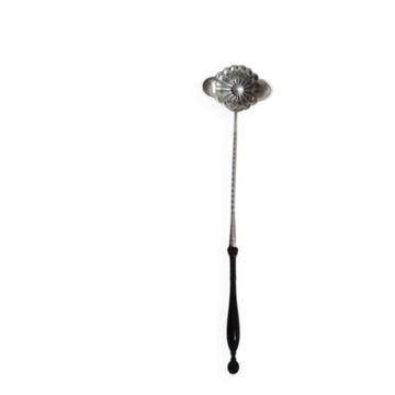 Louche punch cailard bayard " torsade " métal argenté xix ème - 38,5 cm