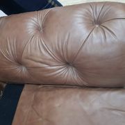 Mid-Century, Chesterfield sofa, natural leather