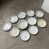 Set of 11 mismatched Terre de Fer plates