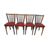 Lot de 4 chaises bistrots Baumann rouge