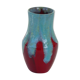 An emailed ceramic vase in turquoise and red, design and vintage