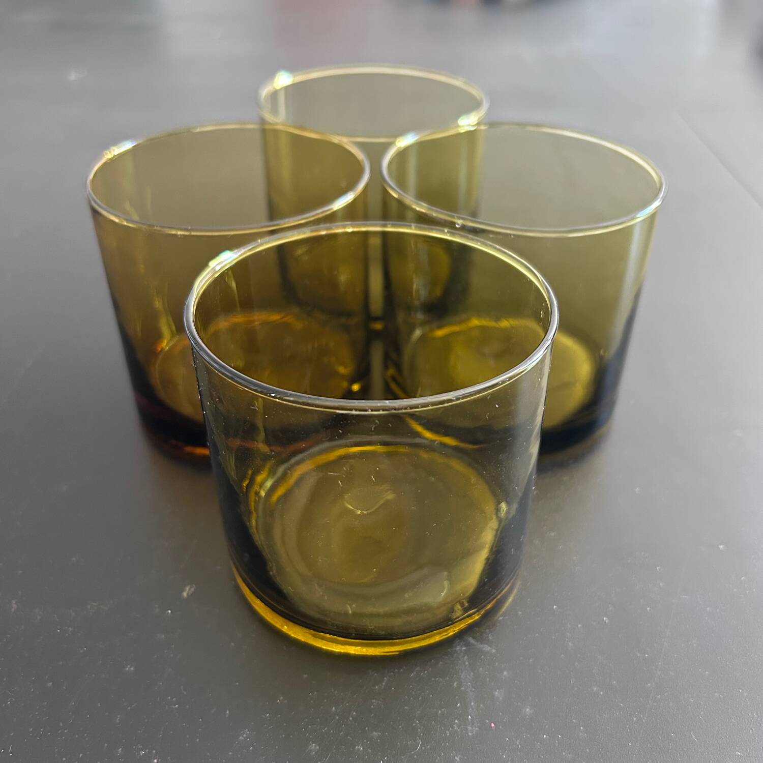 Set de 4 verres scandinaves ambre
