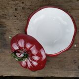 Large pot in ceramic slurry red tomato