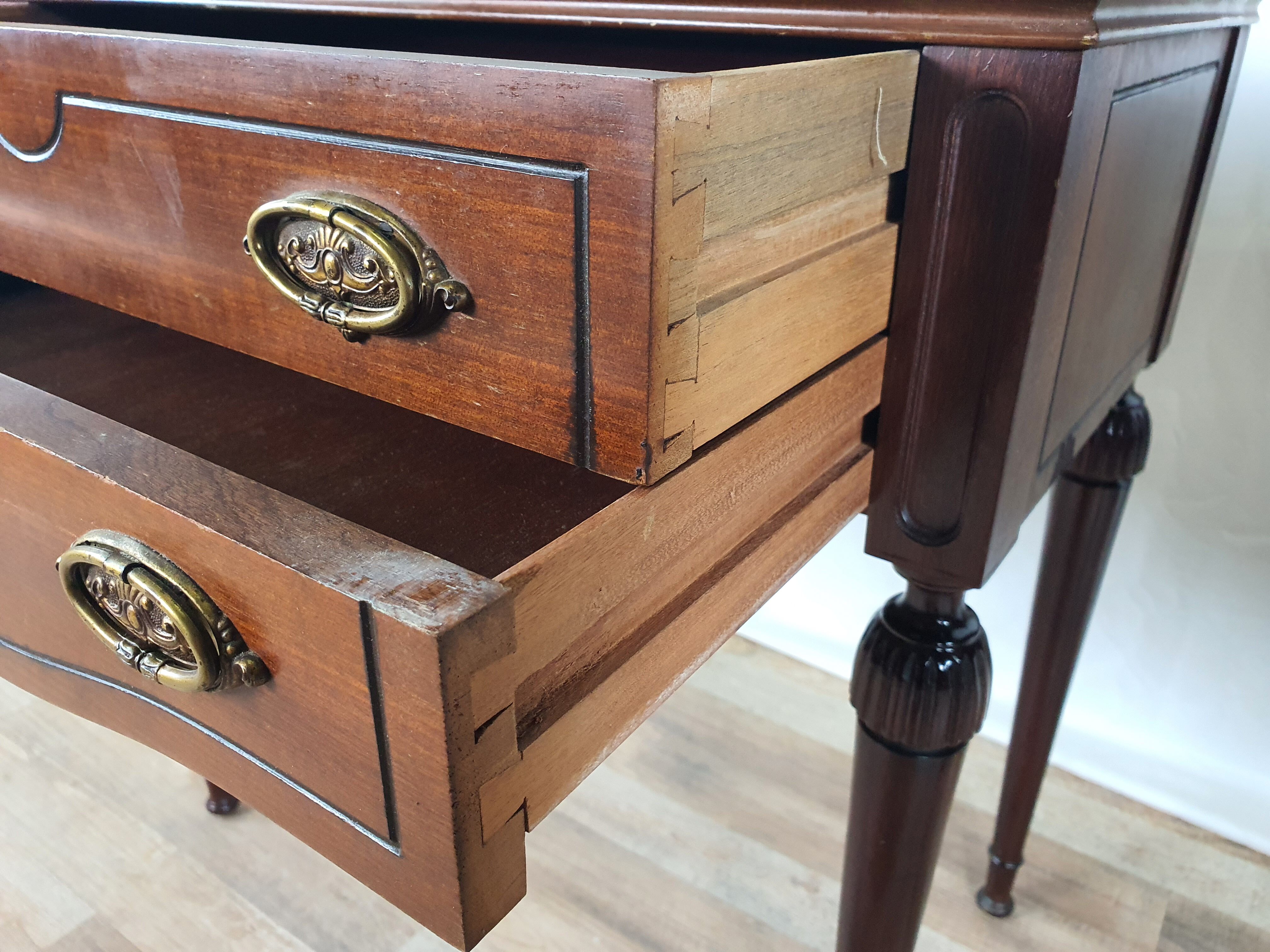 Pair of 1960s bedside tables with marble