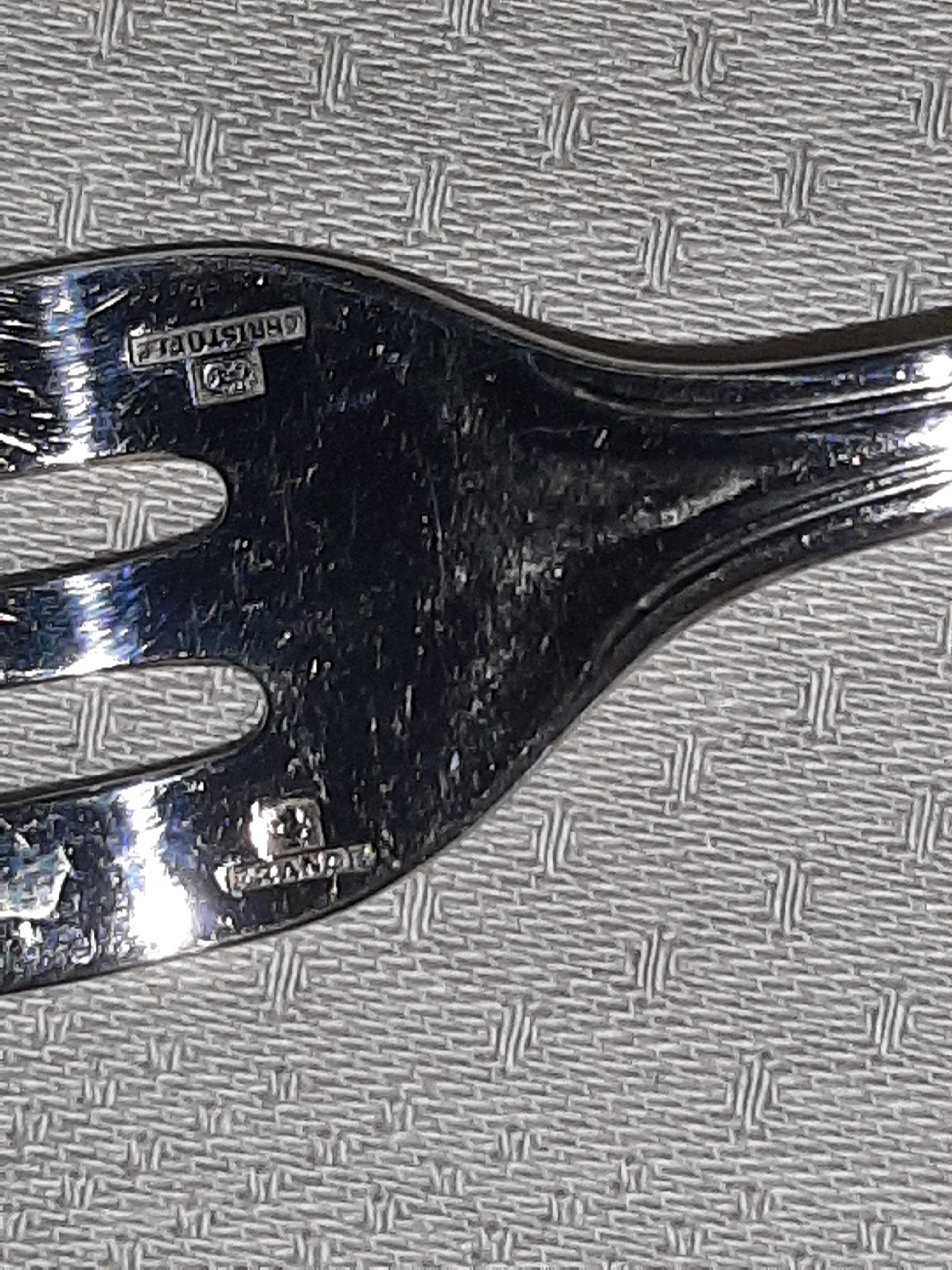 Christofle Albi silver metal cake forks