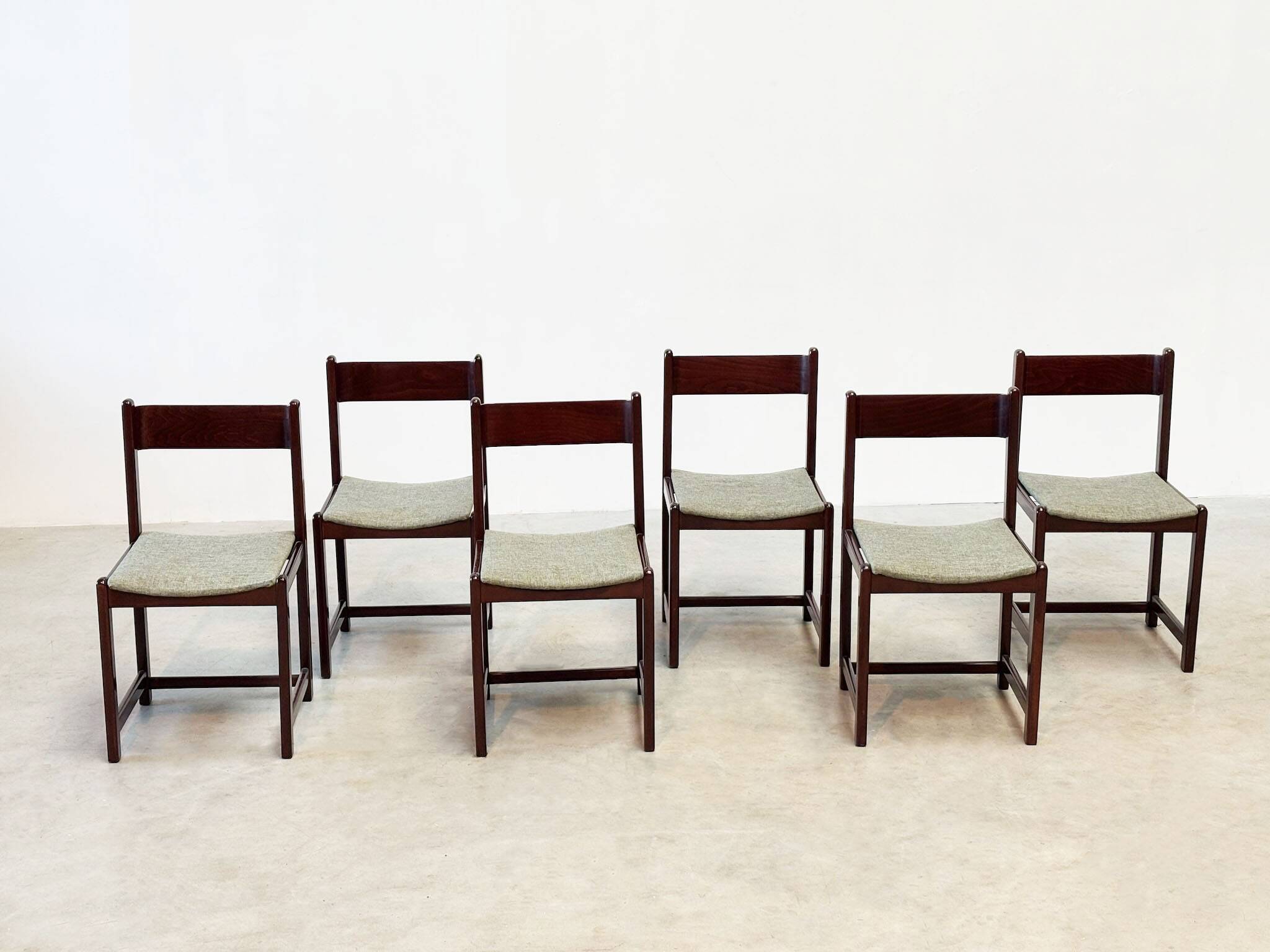 Set of six Italian dining chairs