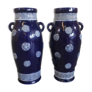 Paire de vases céramique - bleue