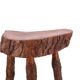 Wooden tripod stool with bark, 1950s