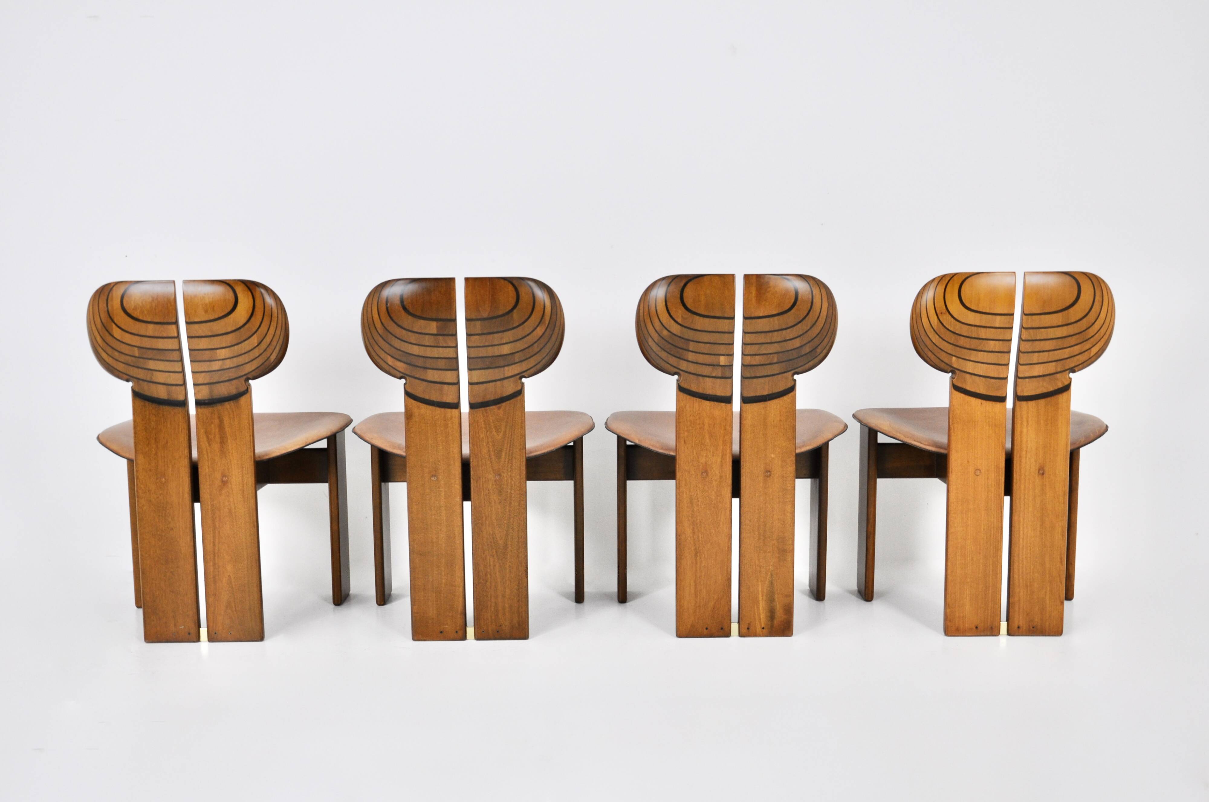 "Africa" chairs by Afra & Tobia Scarpa for Maxalto, 1970s, set of 4