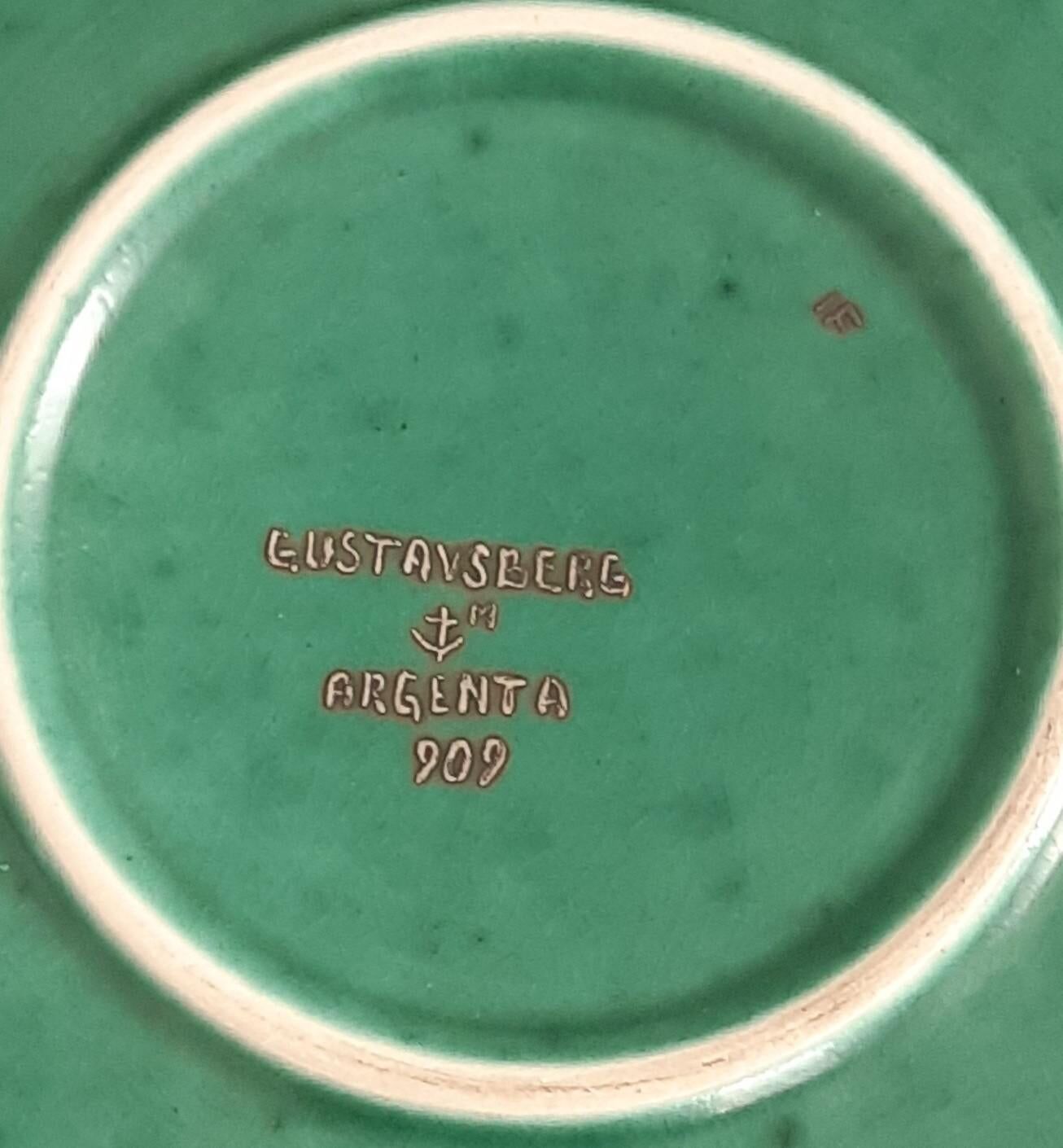 Plate by wilhelm kage "argenta" gustavsberg sweden 1944. signed and dated.