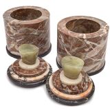 Pair of vintage marble candy boxes