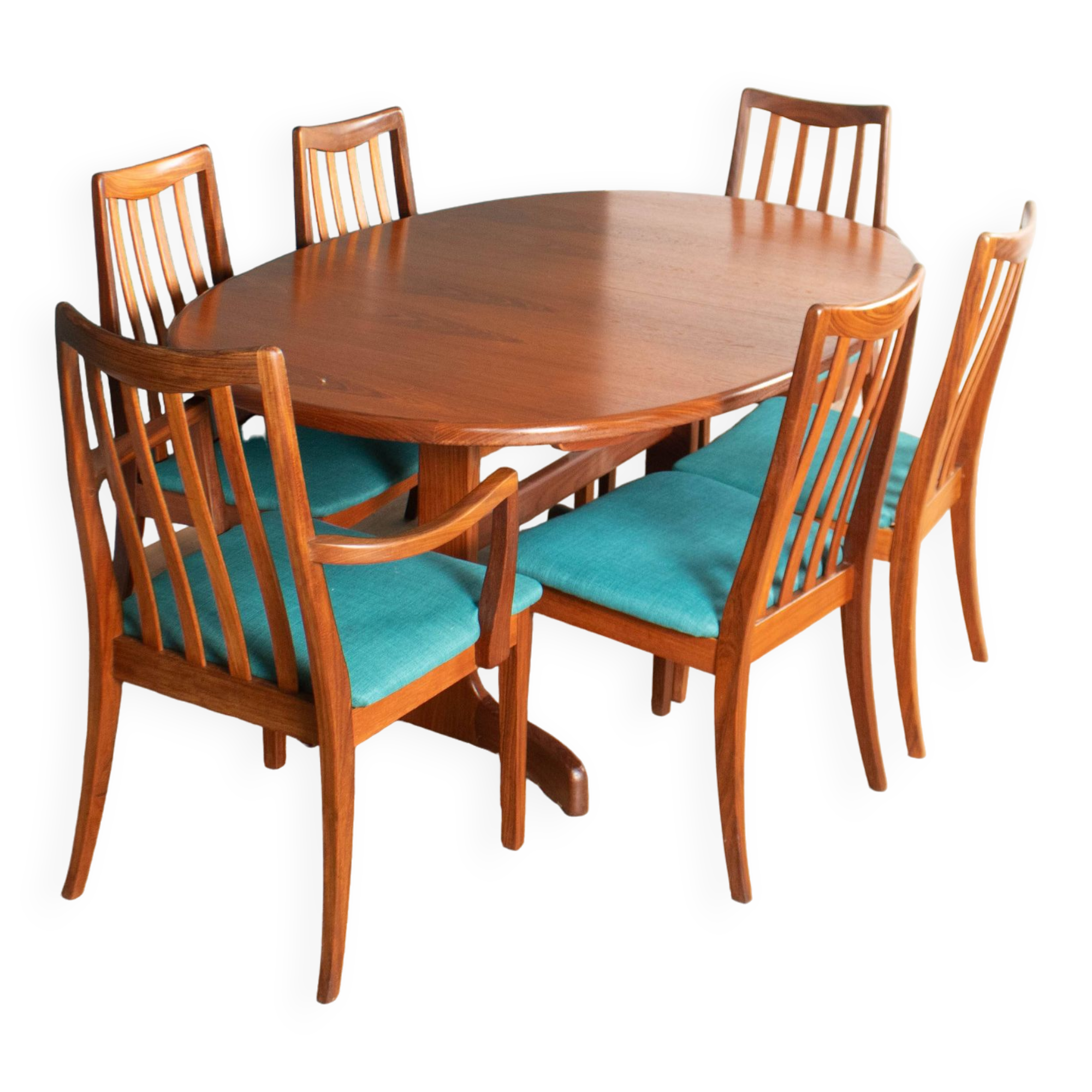 Retro Teak 1960s Mid Century Dining Table & 6 Chairs By G Plan Victor Wilkins