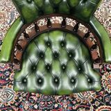 Classic English Green Chesterfield Captain Chair