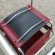 Cantilever armchair in burgundy leather and chrome