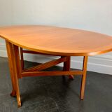 Vintage folding gateleg dining table teak