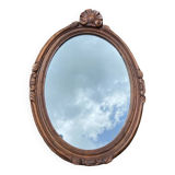 Old wood carved mirror 51 x 37
