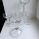 Set of 5 champagne glasses in crystal engraved 50s