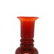 Mid-century modern vase, red glass, by L. Fiedorowicz, Poland, 1970s