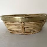 Rattan and gilded brass basket