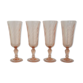 Lot of 4 flutes Rosaline d'Arcoroc