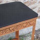 Art deco engraved wood side table