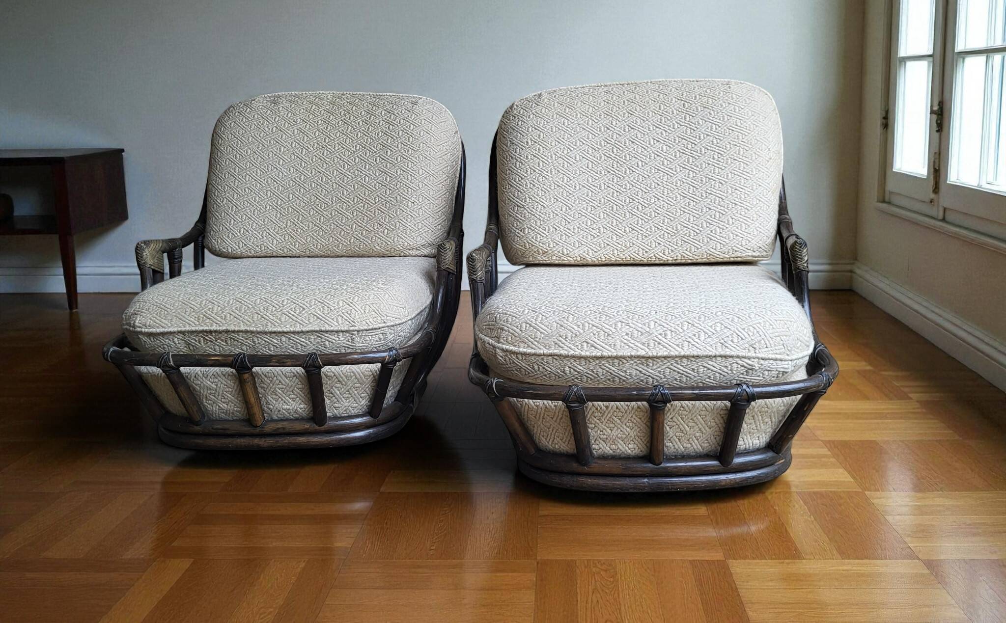 Rattan lounge chairs from the 1970s (*2)